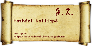 Hatházi Kalliopé névjegykártya